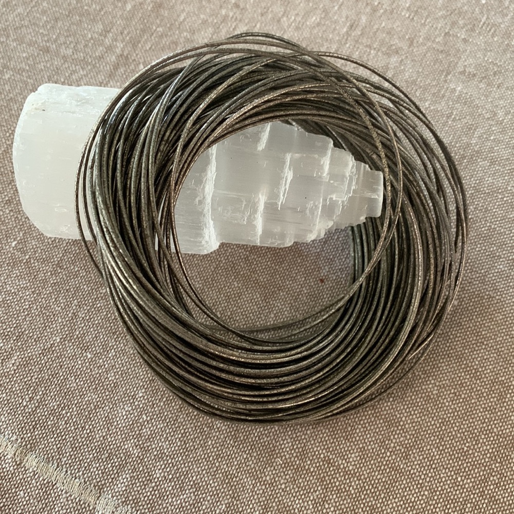 Vintage Connected think silver bangles bracelets - 60 strands
